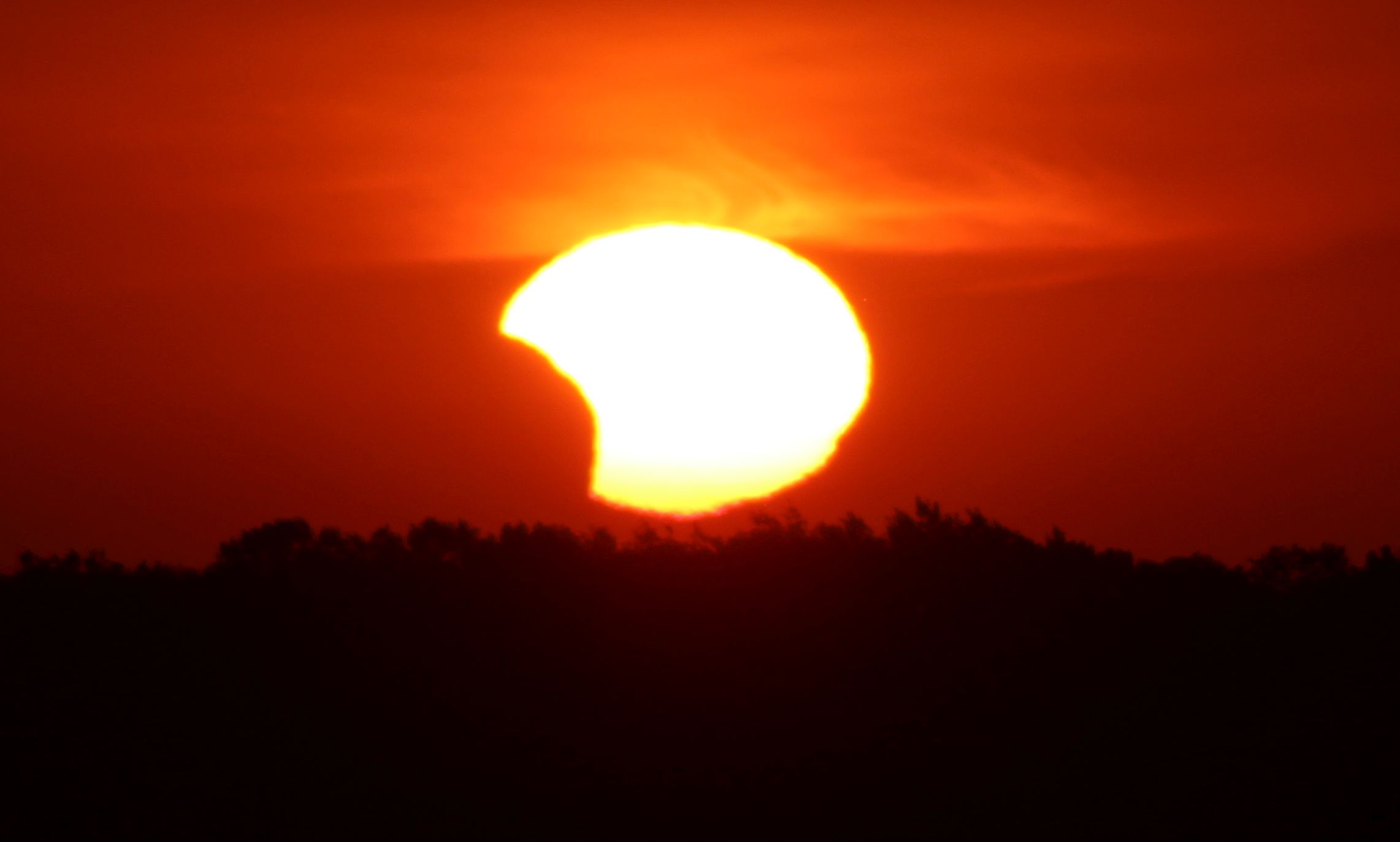 Partially eclipsed Sun