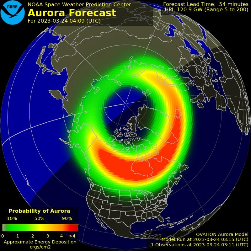 Aurora forecast 3/23 10 PM